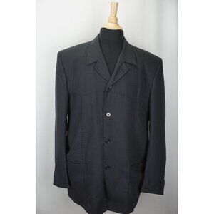 Scabal Pret a Porter Black Mens Wool Blend Jacket Coat Sz 46